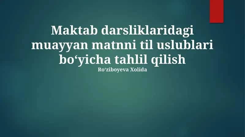 Tilning Ekspressiv Vositalari