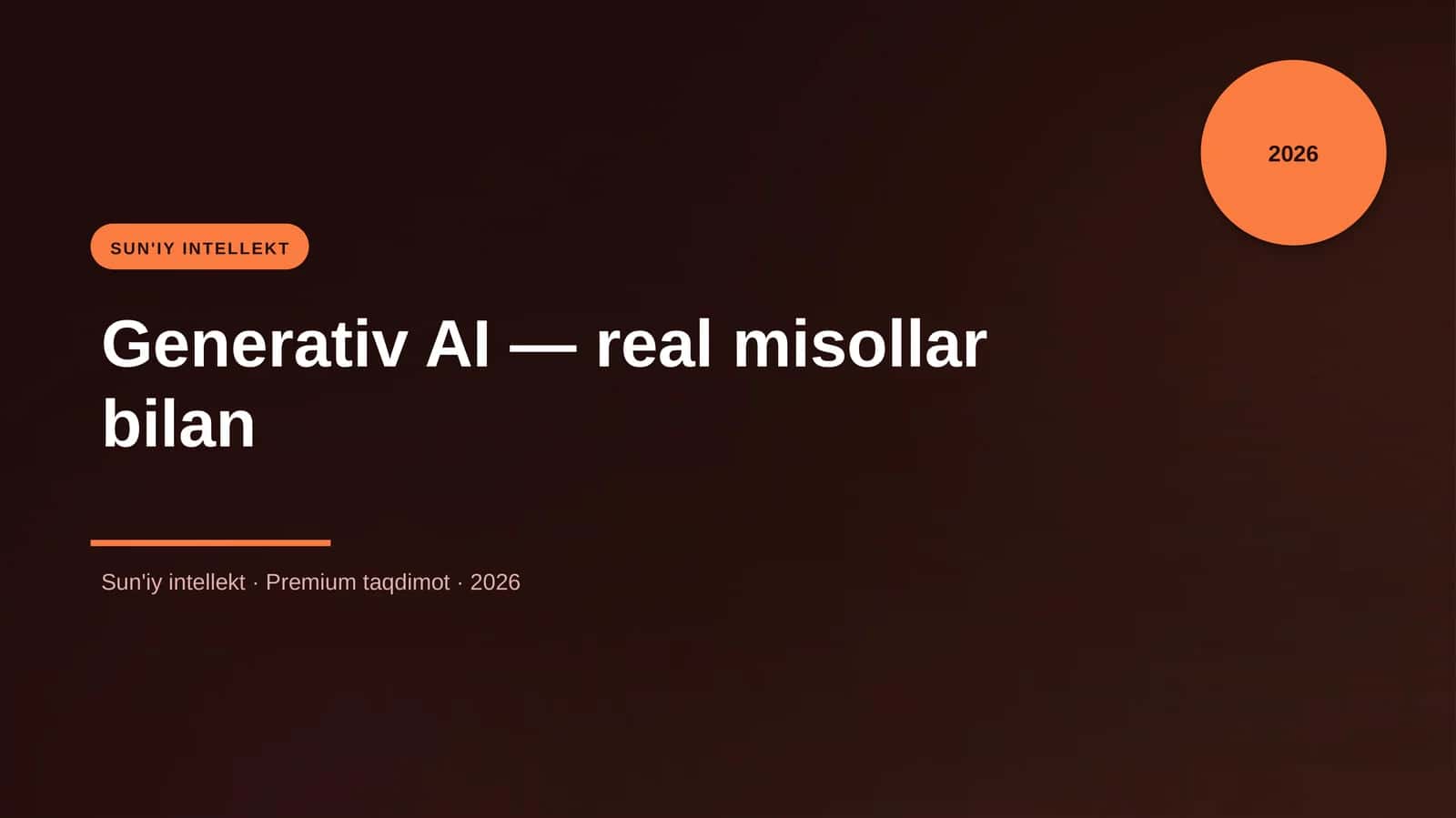 Generativ AI — real misollar bilan