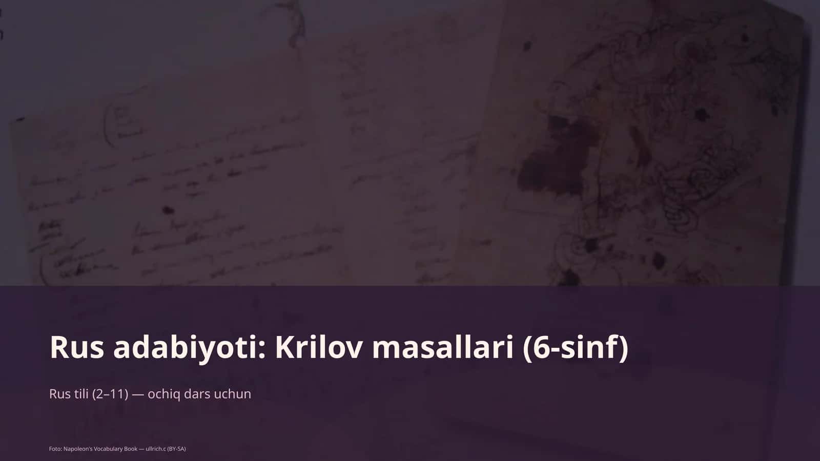Rus adabiyoti: Krilov masallari (6-sinf)