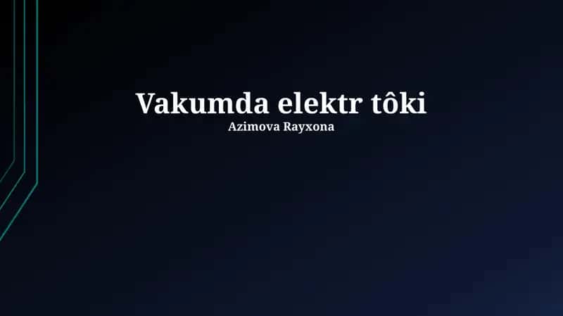 Vakumda elektr tôki