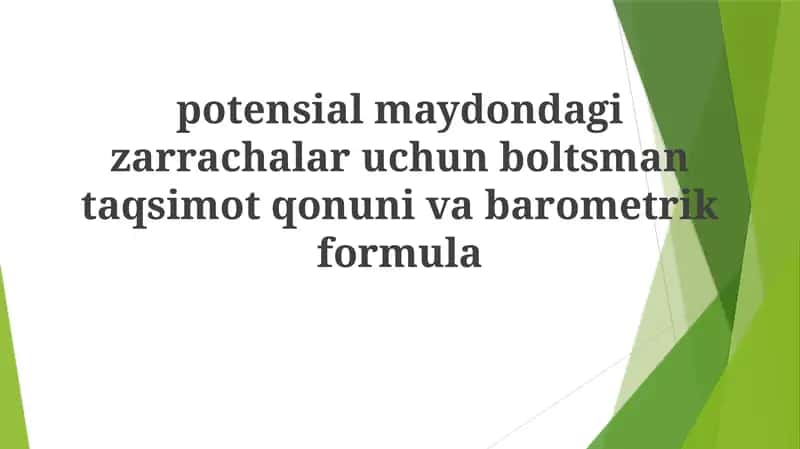Boltzmann Taqsimoti