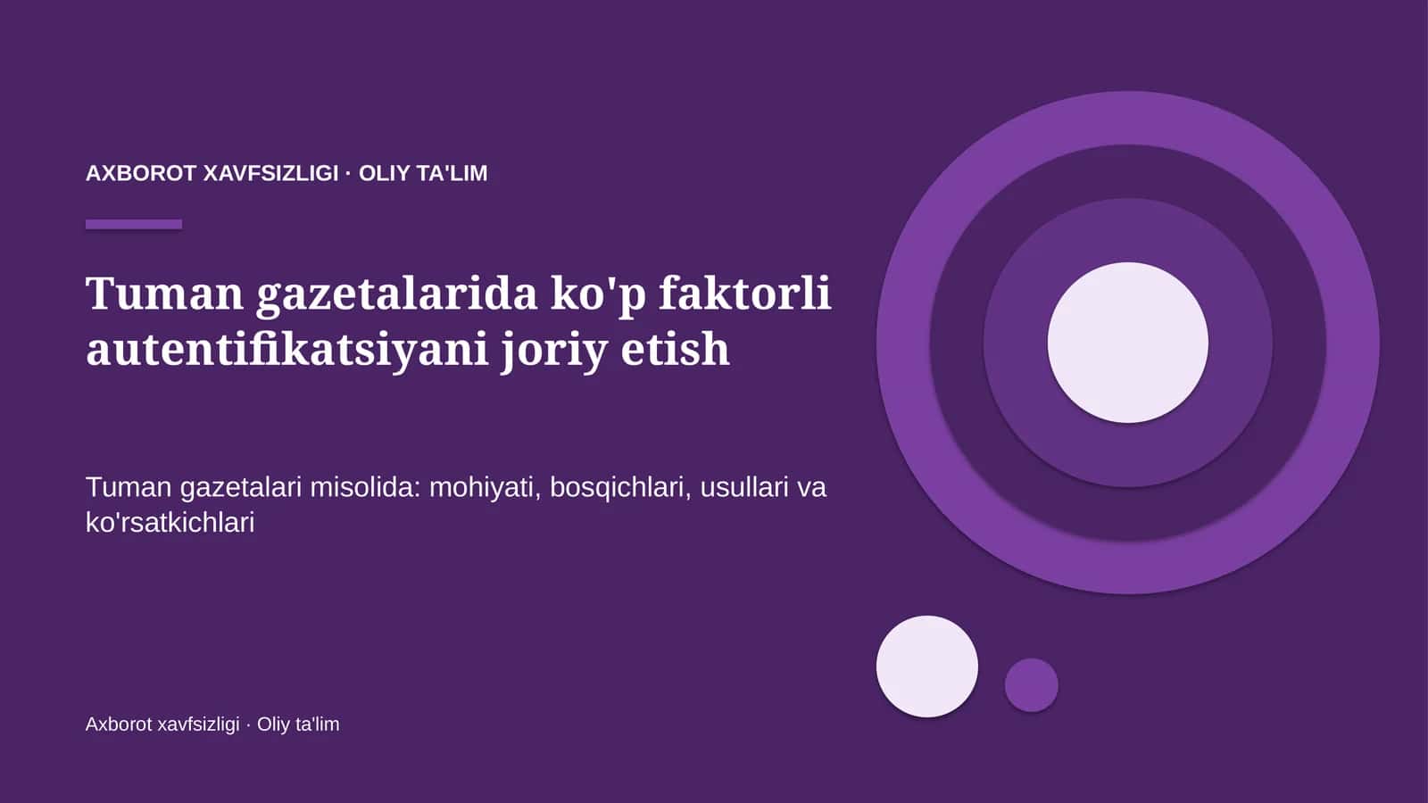 tuman gazetalarida ko'p faktorli autentifikatsiyani joriy etish 1913