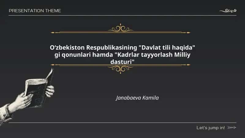 Davlat tili haqida qonuni va Kadrlar tayyorlash Milliy dasturi