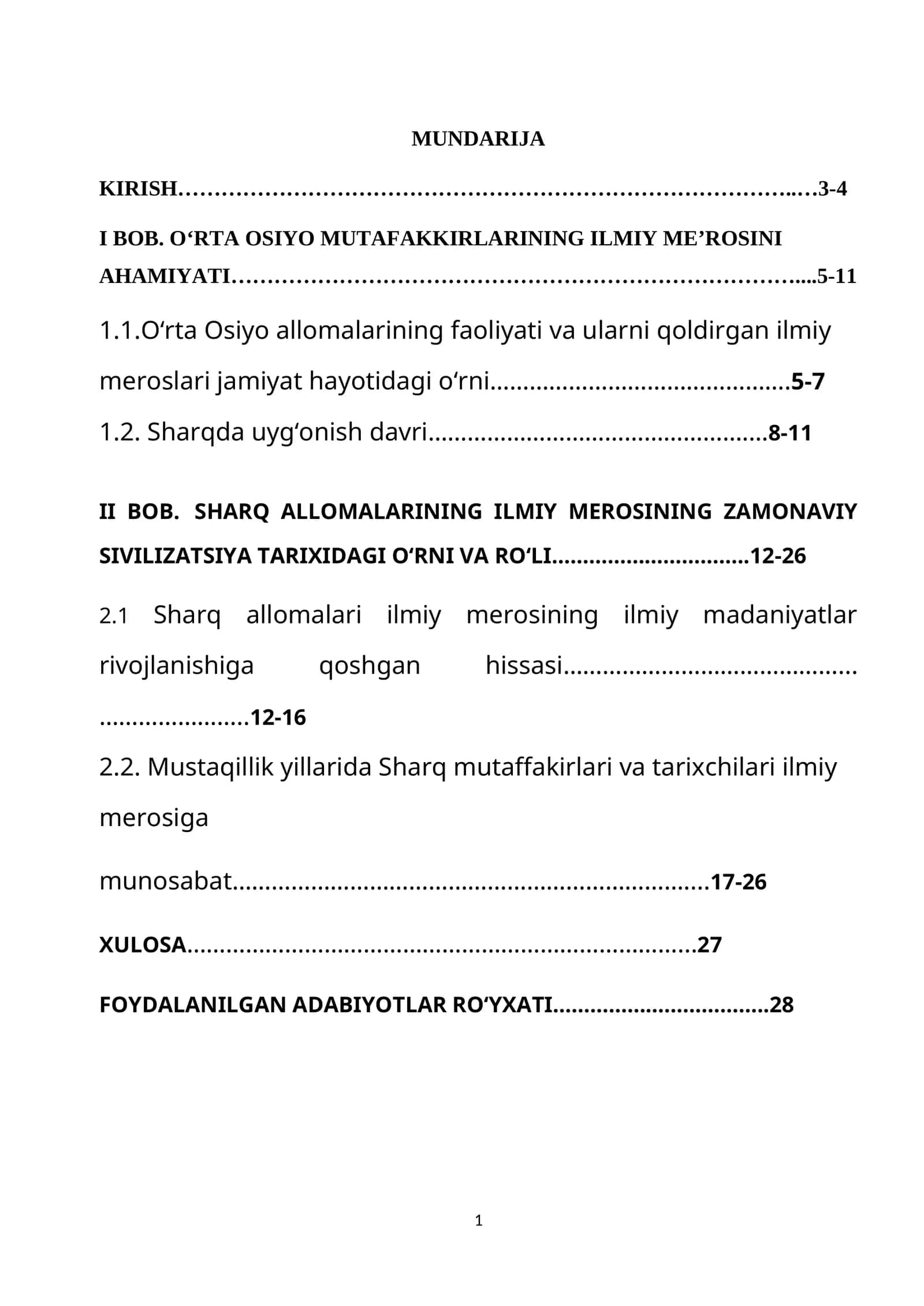 O‘RTA OSIYO MUTAFAKKIRLARINING ILMIY ME’ROSINI AHAMIYATI