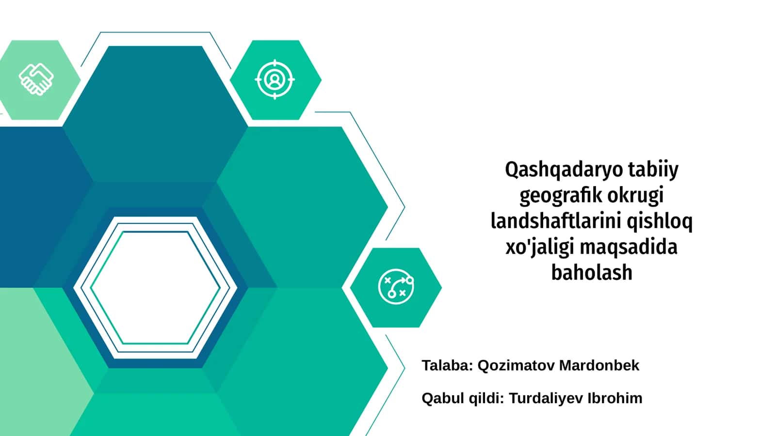 Qashqadaryo tabiiy geografik okrugi landshaftlarini qishloq xo'jaligi maqsadida baholash