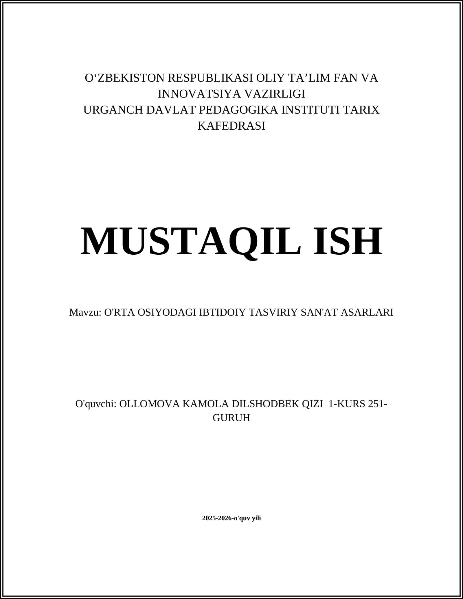 O'rta Osiyodagi neolit davri tasviriy san'atining xususiyatlari