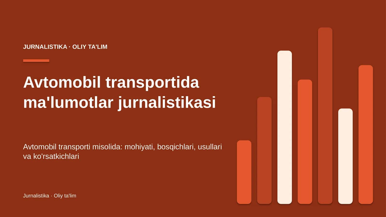Avtomobil transportida ma'lumotlar jurnalistikasi