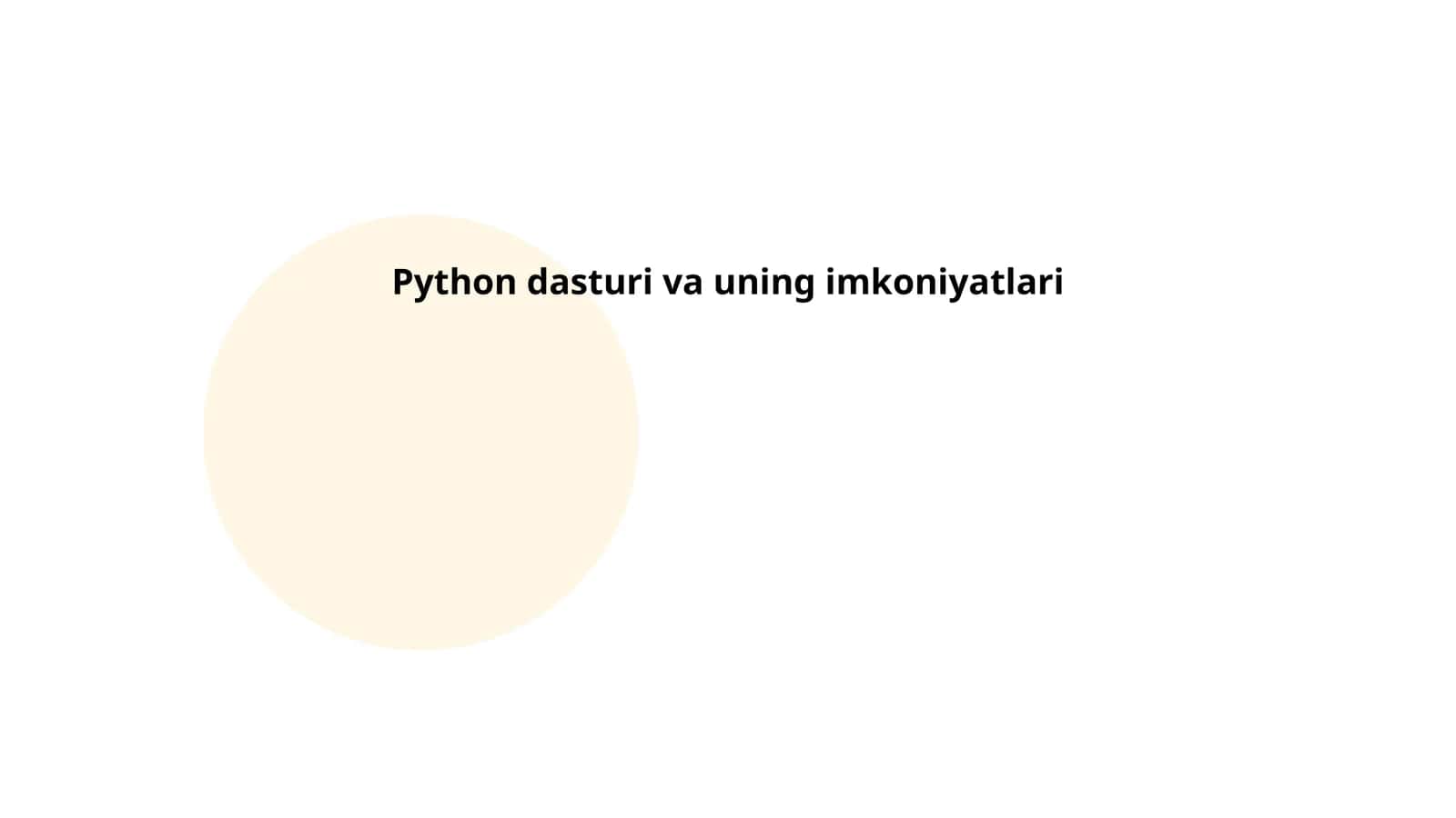 Python dasturining asoslari