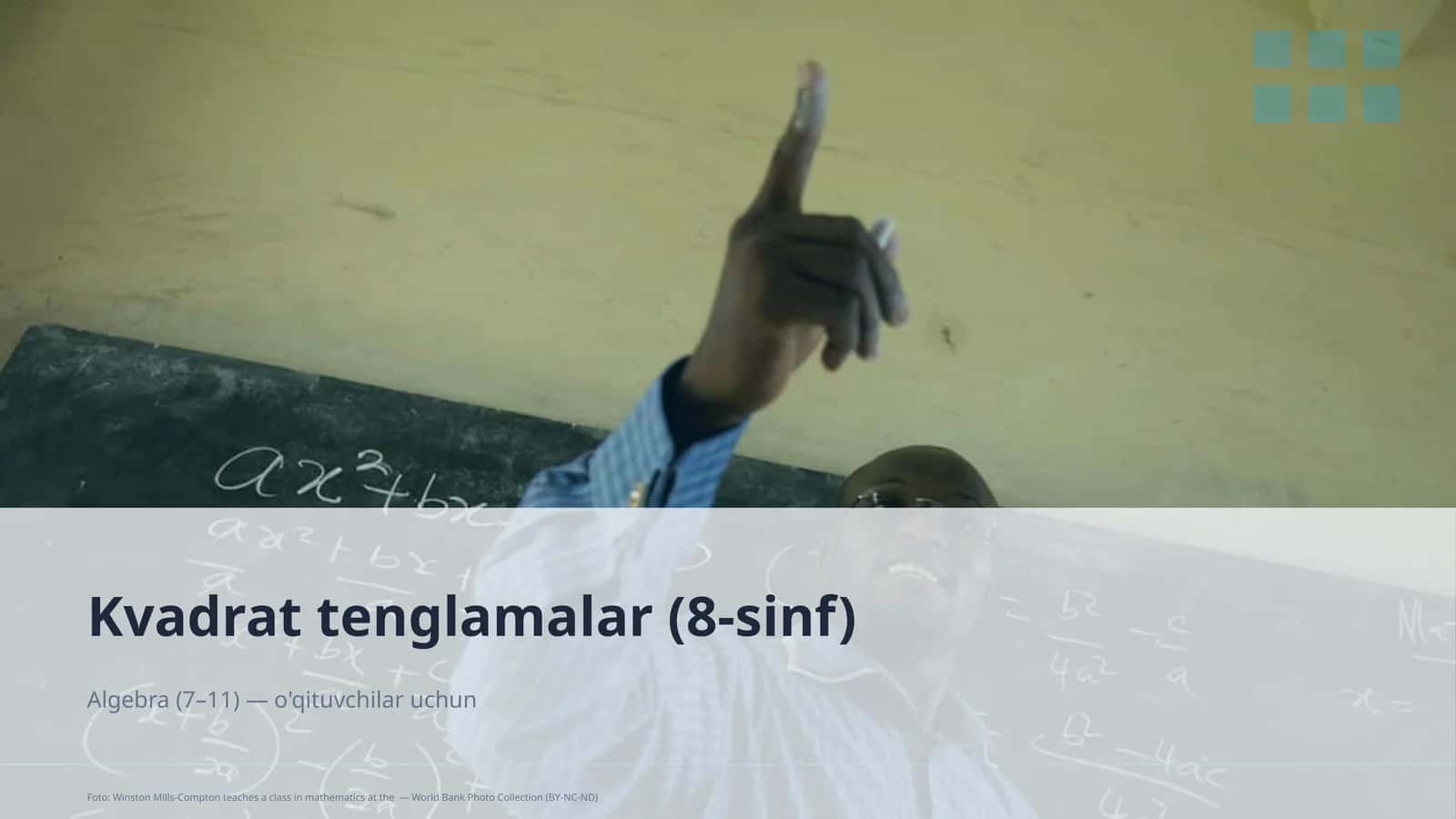 Kvadrat tenglamalar (8-sinf)