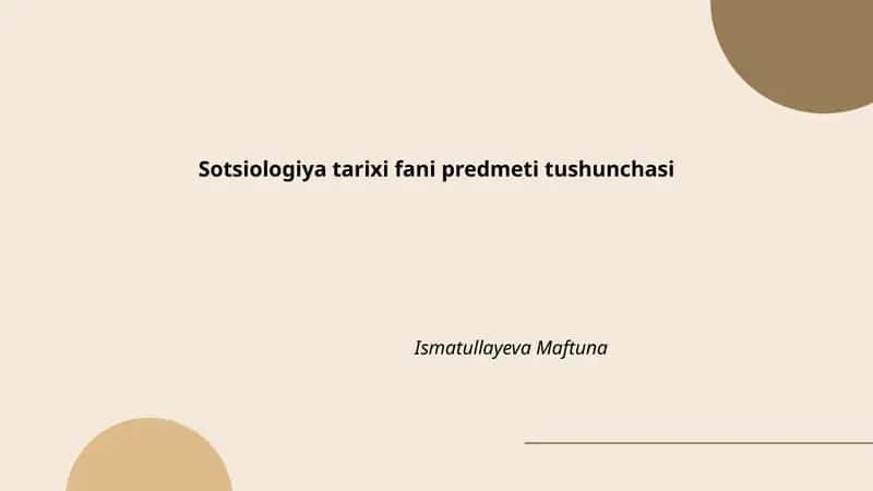 Sotsiologiya tarixi fani predmeti tushunchasi