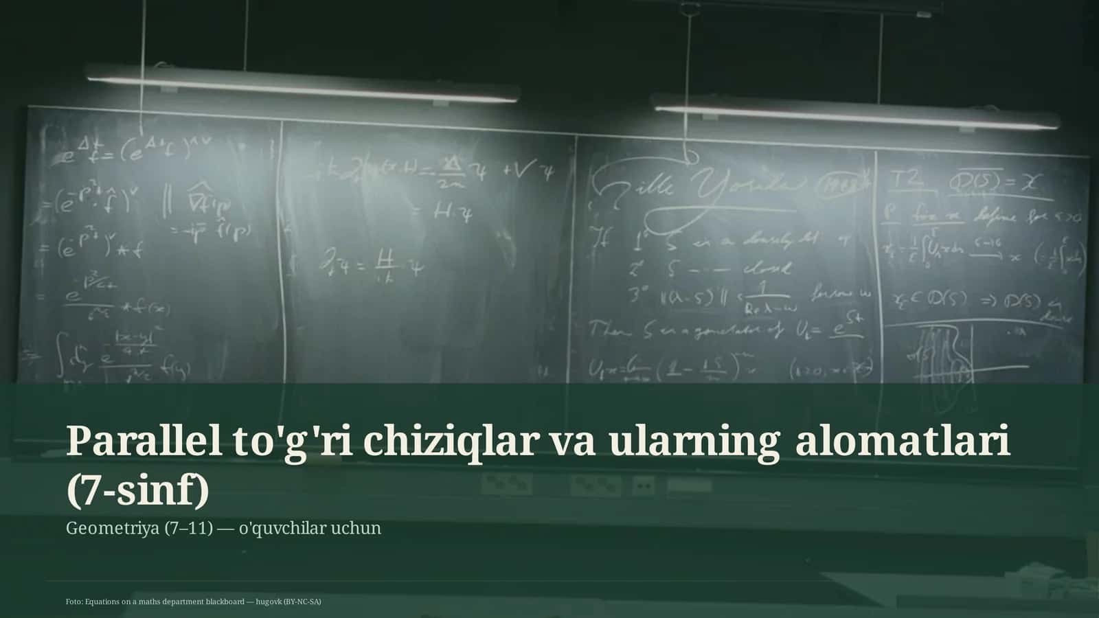 Parallel to'g'ri chiziqlar va ularning alomatlari (7-sinf)