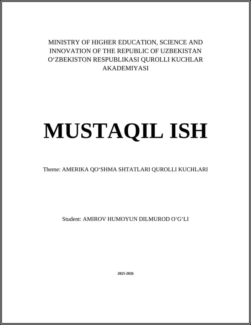 AMERIKA QOʻSHMA SHTATLARI QUROLLI KUCHLARI