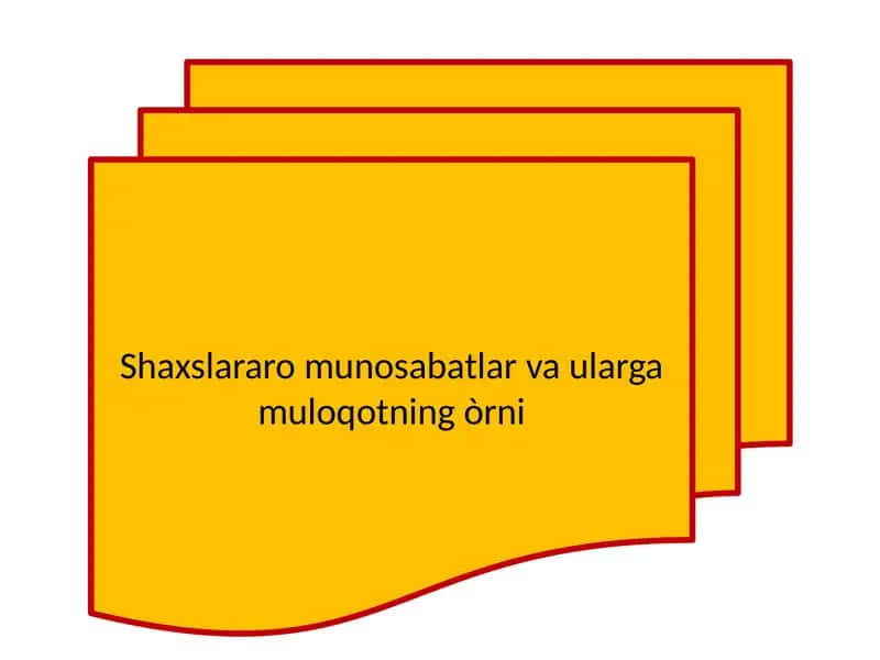 Shaxslararo munosabatlar va ularga muloqotning oʻrni 1