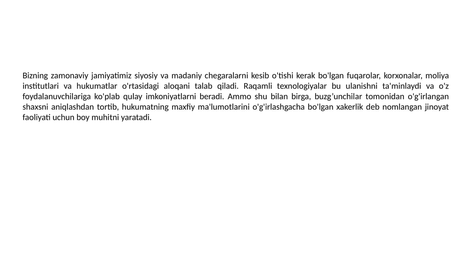 Raqamli texnologiyalar