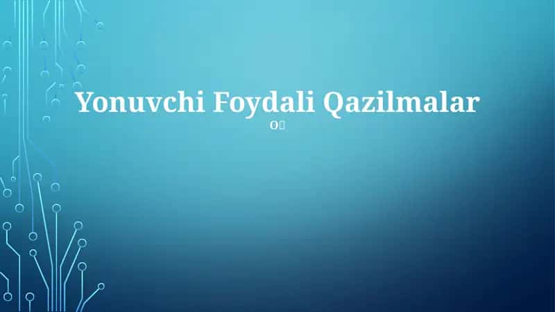 Foydali Qazilmalar
