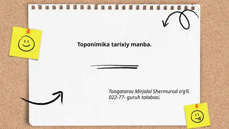 Toponimika tarixiy manba
