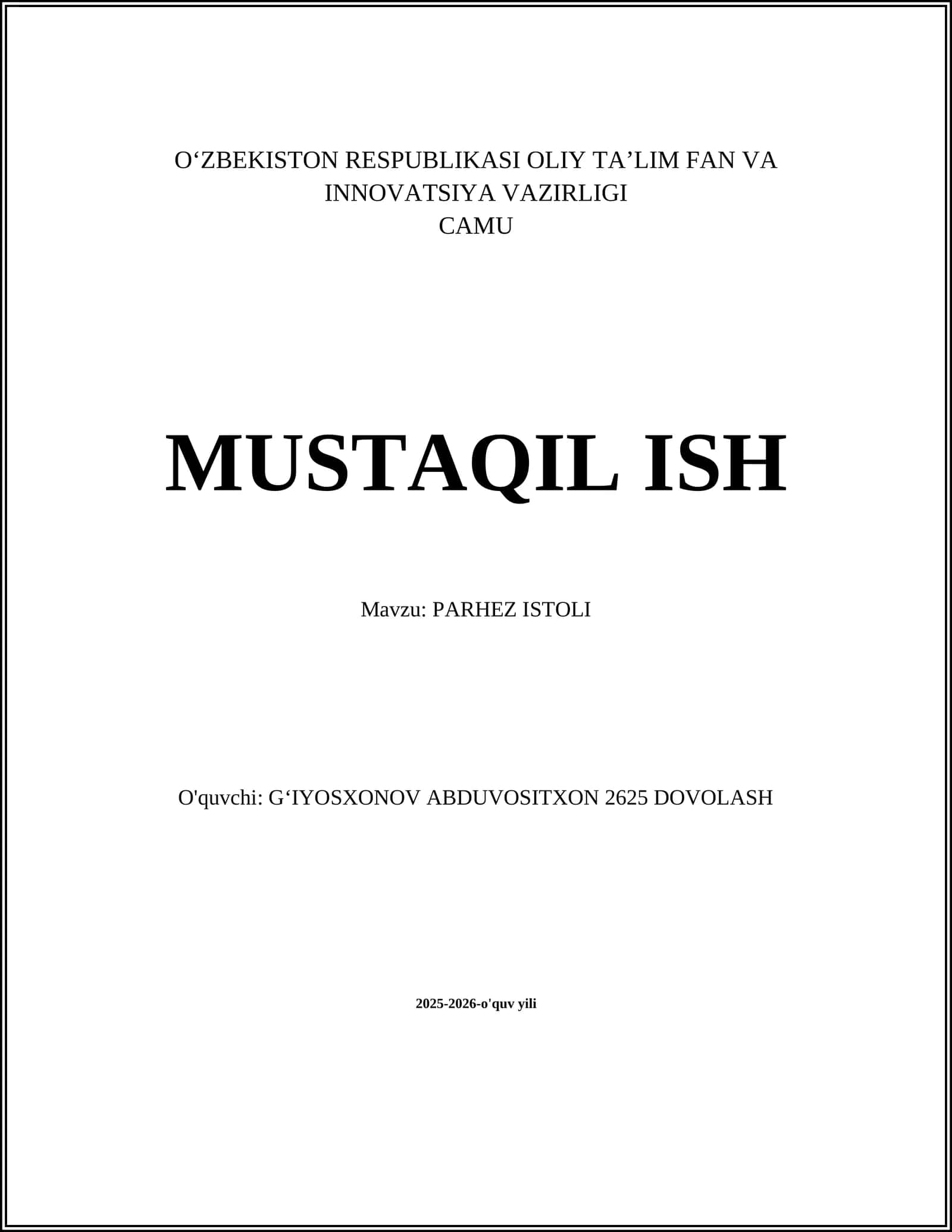 PARHEZ ISTOLI