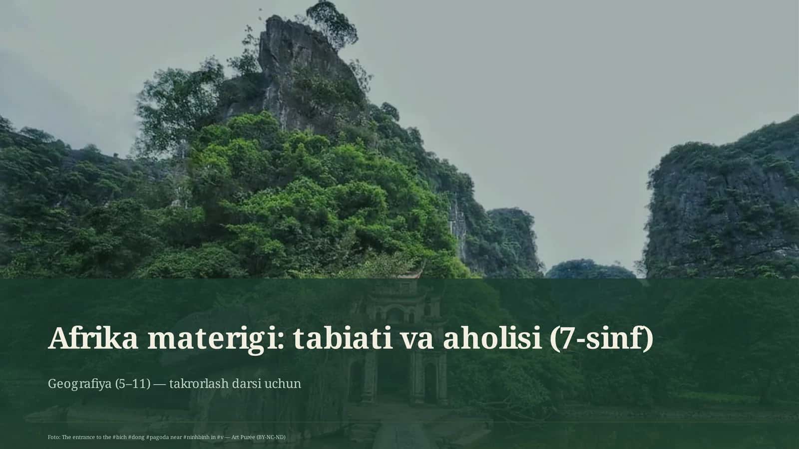 Afrika materigi: tabiati va aholisi (7-sinf)