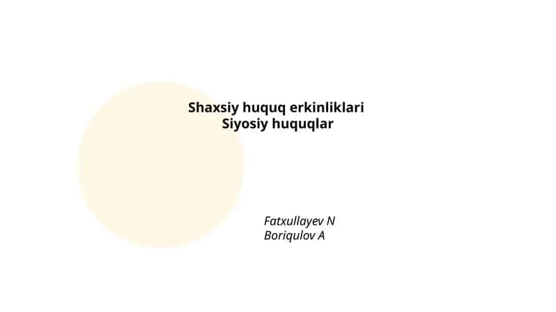 Shaxsiy huquq erkinliklari