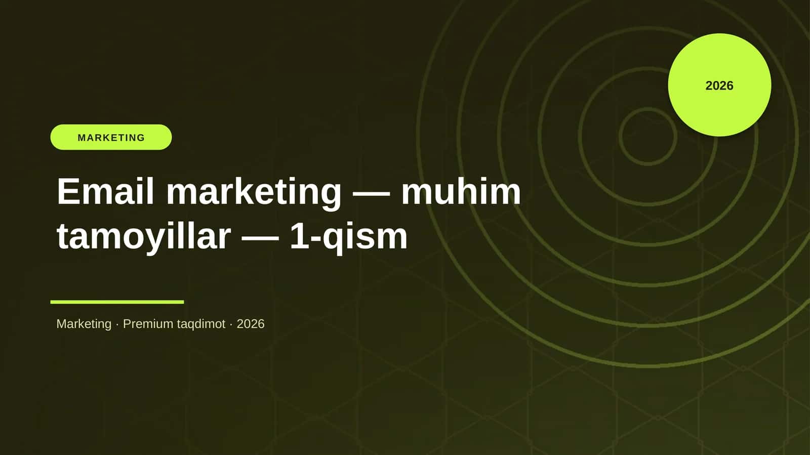 Email marketing — muhim tamoyillar — 1-qism