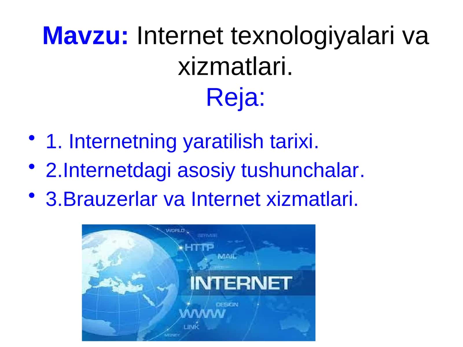 Internettexnologiyalari va xizmatlari