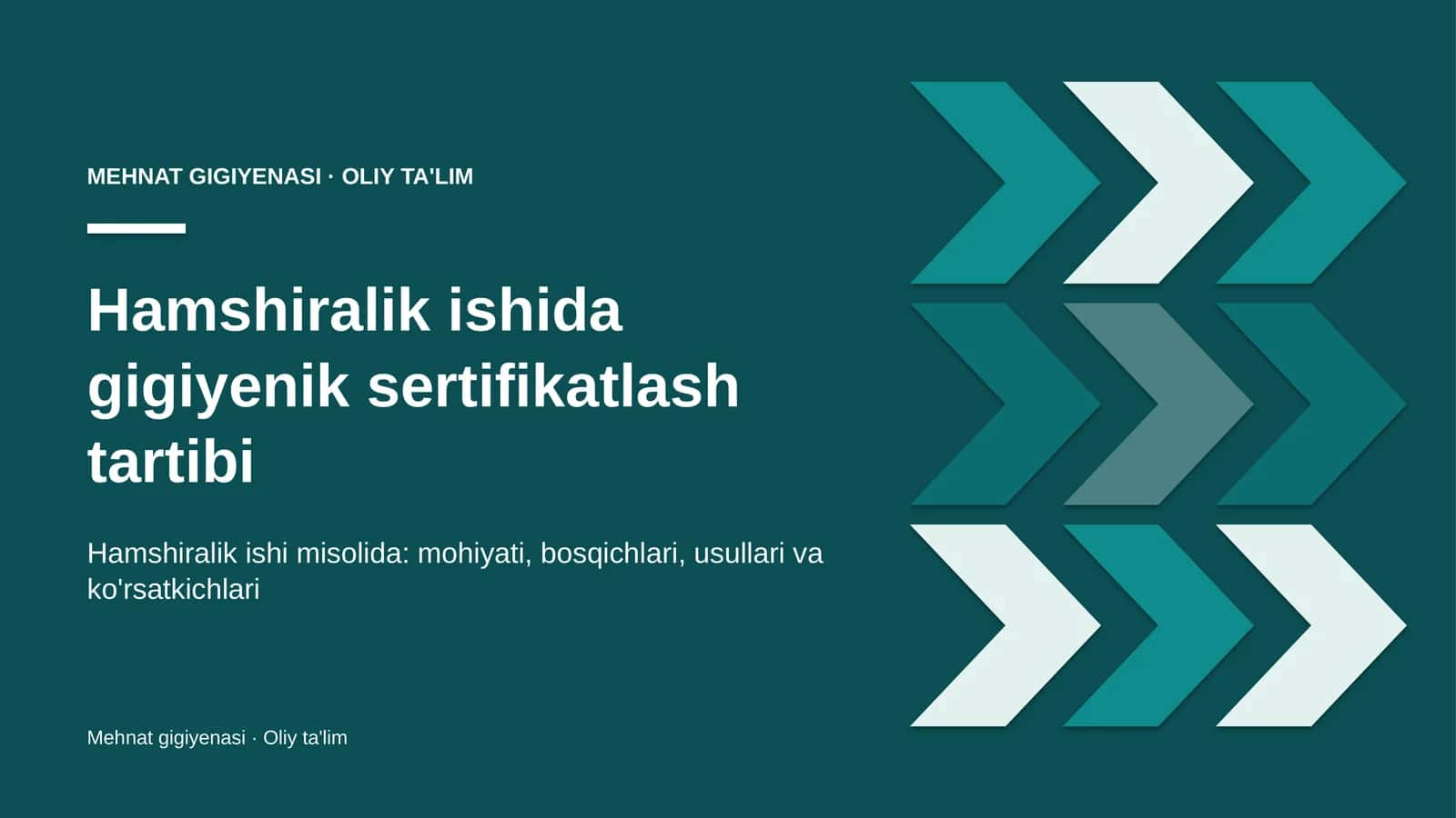 Hamshiralik ishida gigiyenik sertifikatlash tartibi
