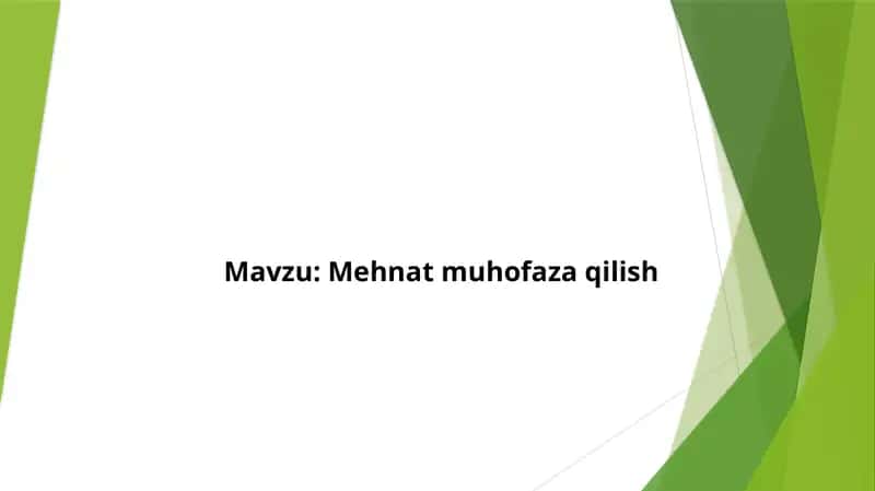 Mehnat muhofaza qilish