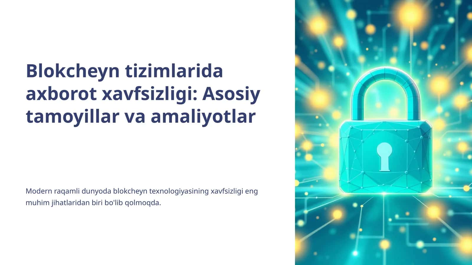 Blokcheyn tizimlarida axborot xavfsizligi: Asosiy tamoyillar va amaliyotlar