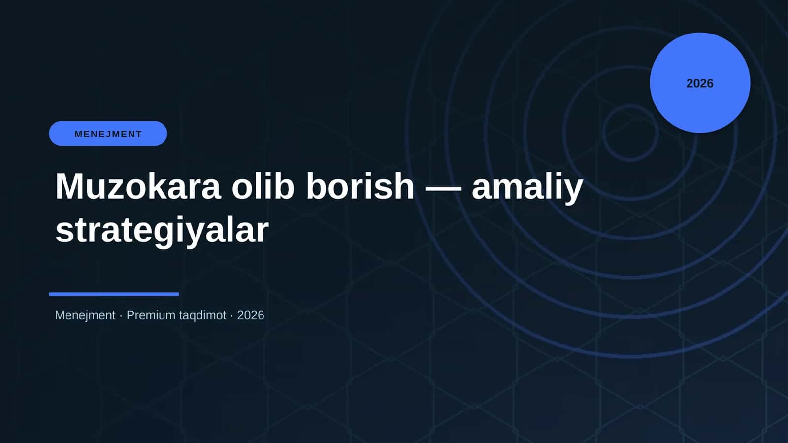Muzokara olib borish — amaliy strategiyalar