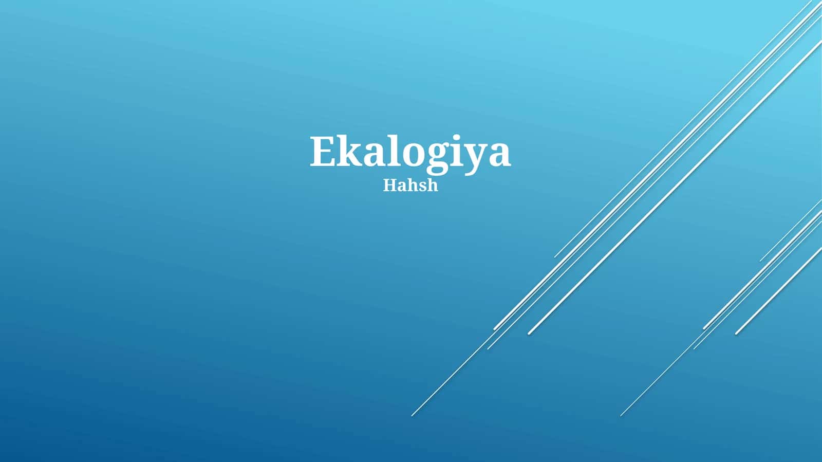Ekologiya