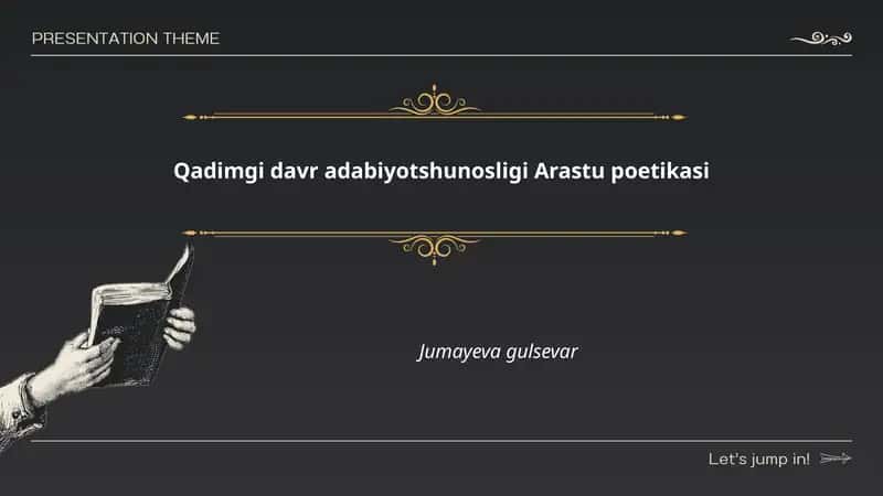 Qadimgi davr adabiyotshunosligi Arastu poetikasi