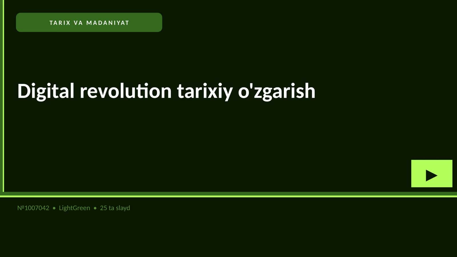 Digital revolution tarixiy o'zgarish