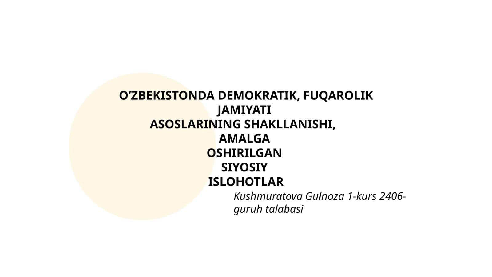 O‘zbekiston Mustaqillikka Erişgat Zamin Yaratuvchi Shart-sharoitlar