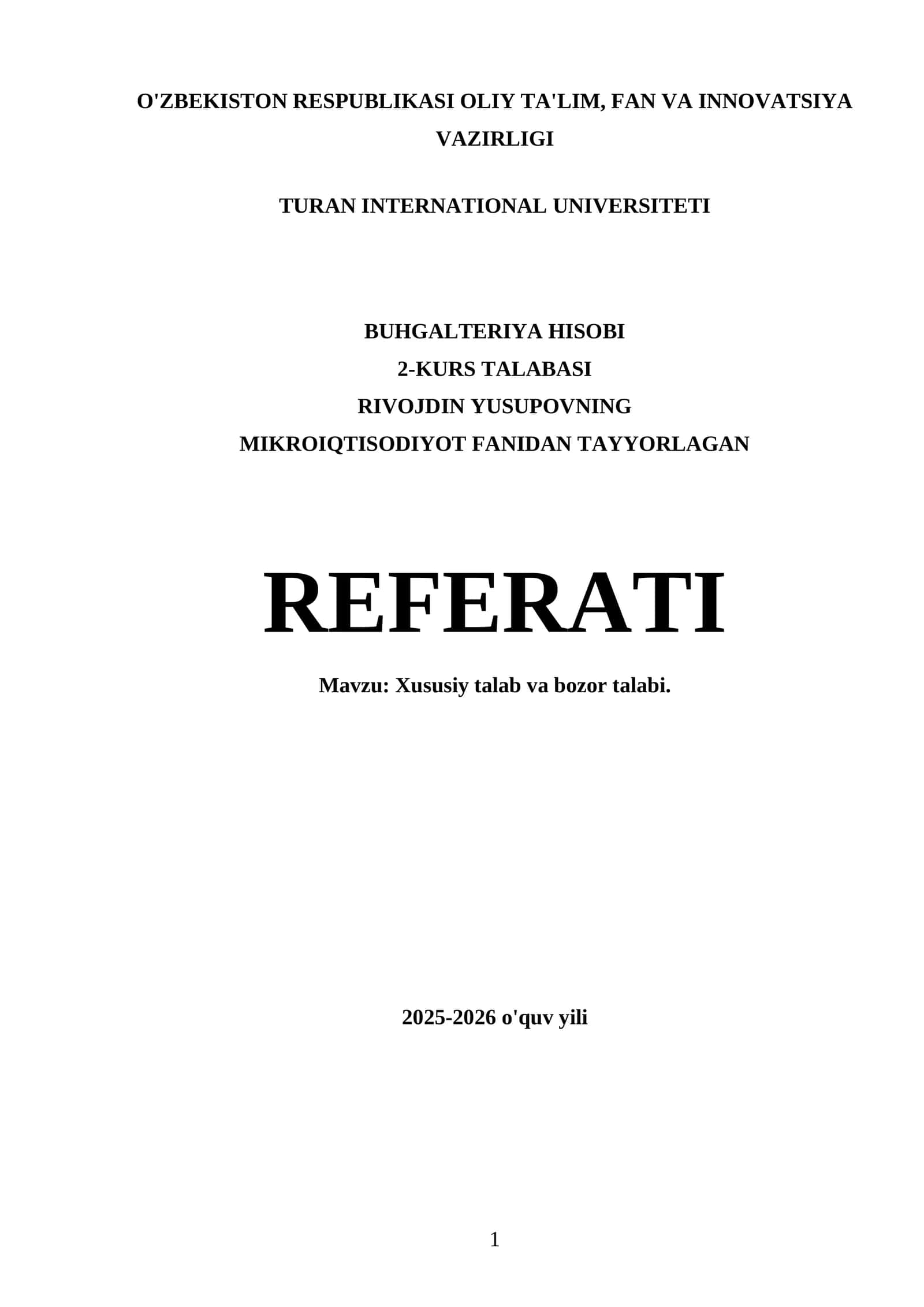 BUHGALTERIYA HISOBI REFERATI