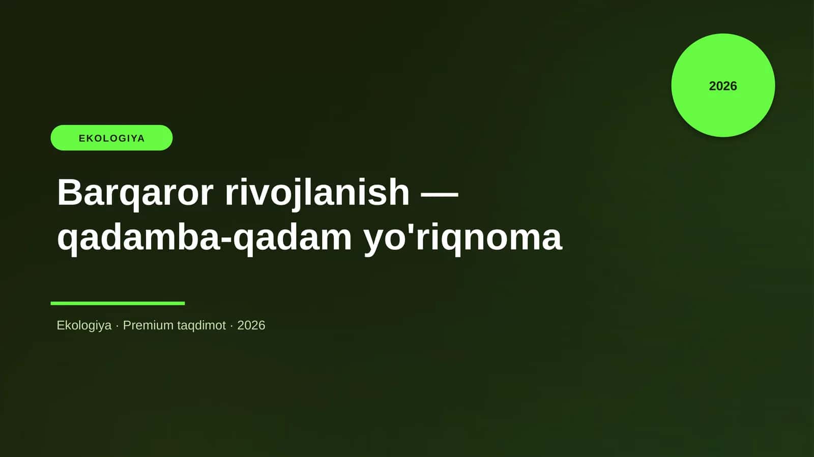 Barqaror rivojlanish — qadamba-qadam yo'riqnoma