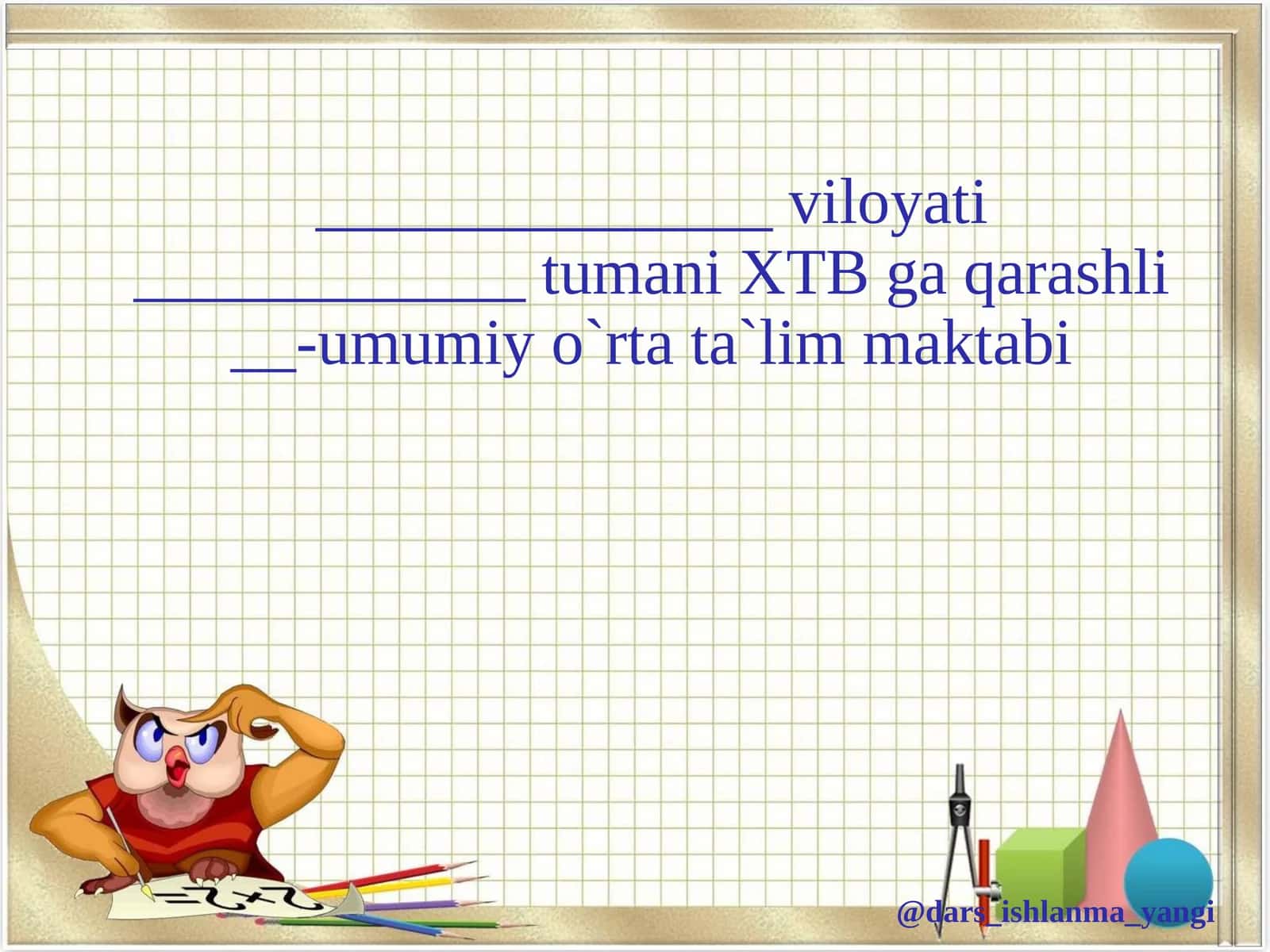 Dars ishlanma yangi