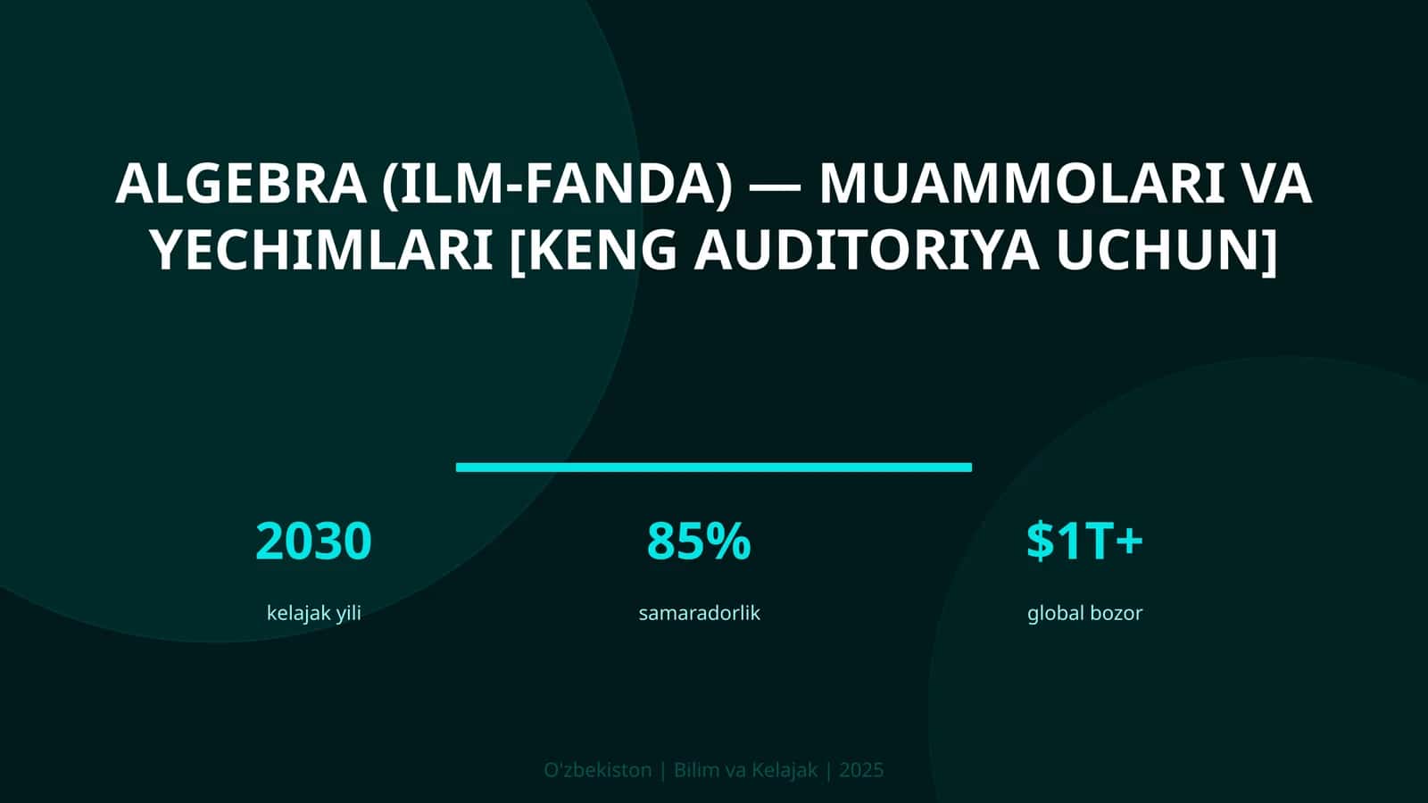 Algebra (ilm-fanda) — muammolari va yechimlari [keng auditoriya uchun]