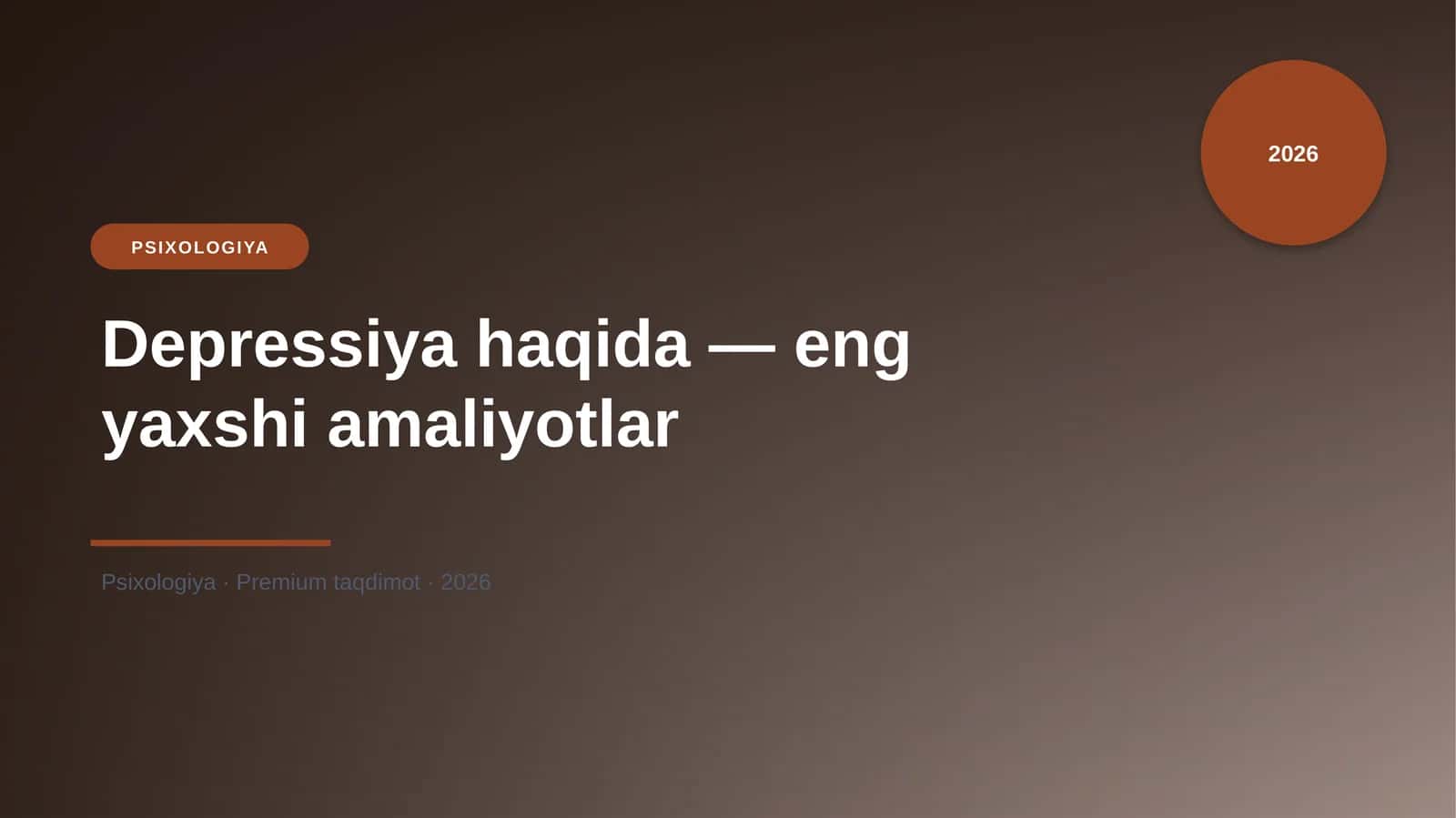 Depressiya haqida — eng yaxshi amaliyotlar