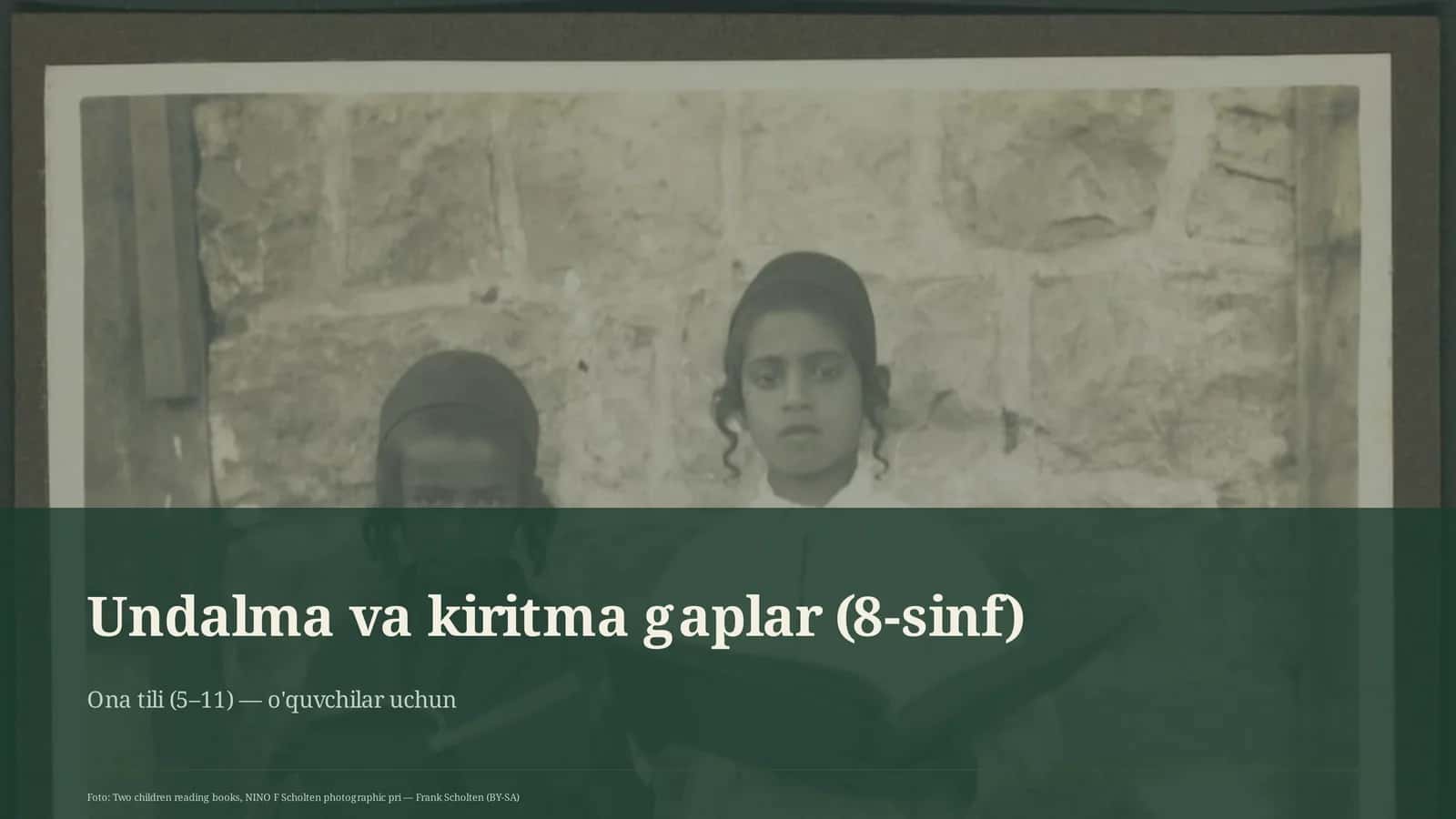 Undalma va kiritma gaplar (8-sinf)