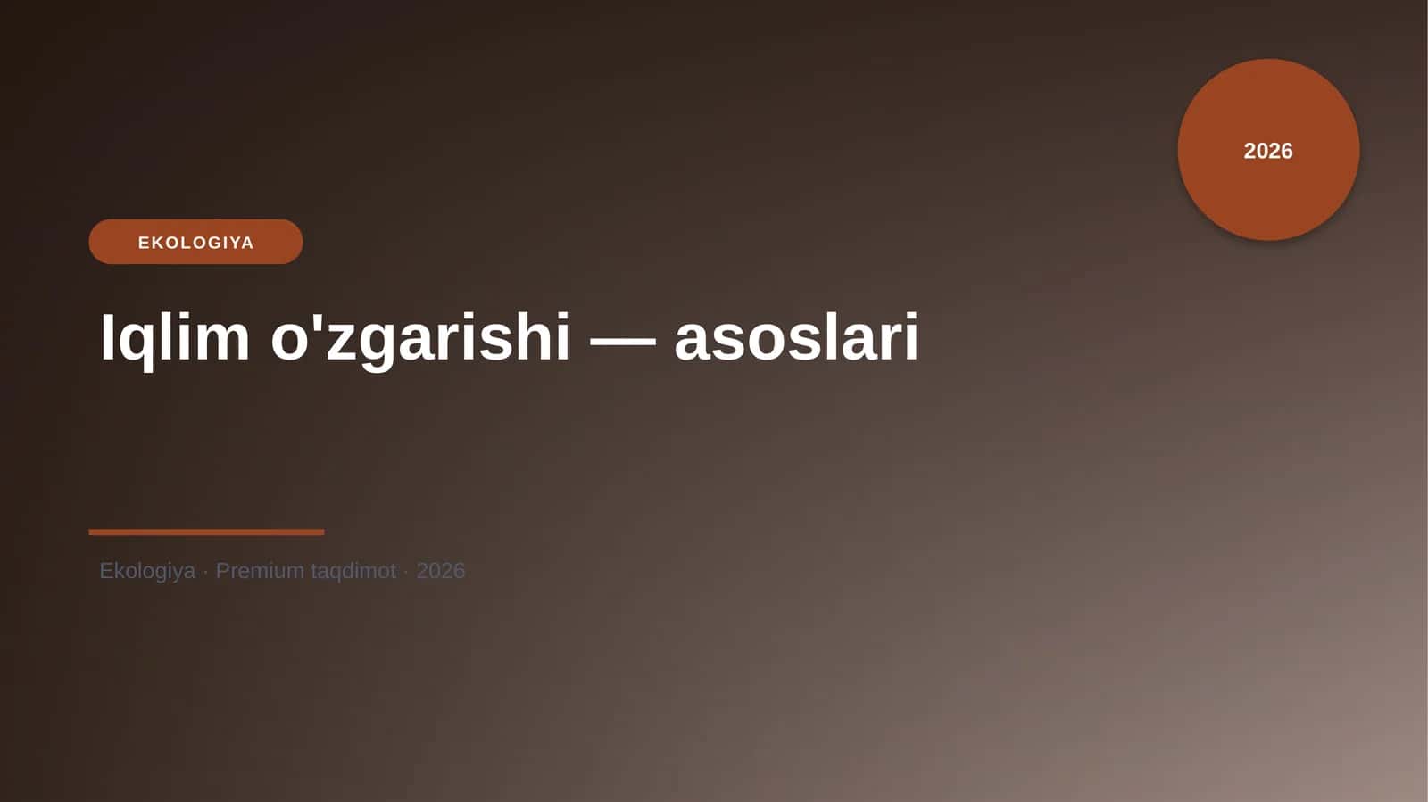 Iqlim o'zgarishi — asoslari