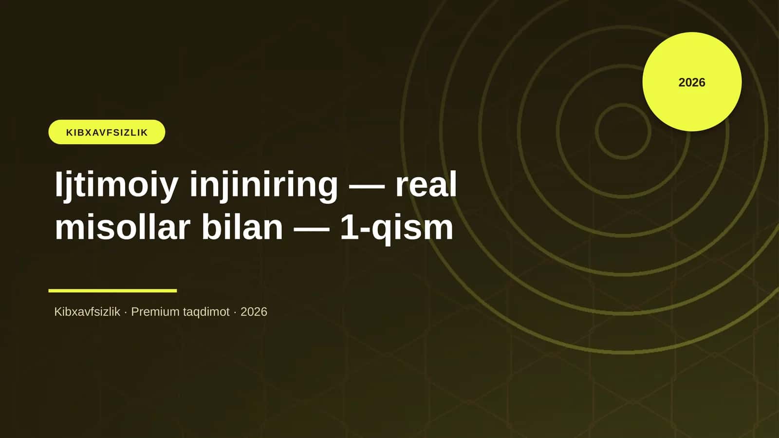 Ijtimoiy injiniring — real misollar bilan — 1-qism