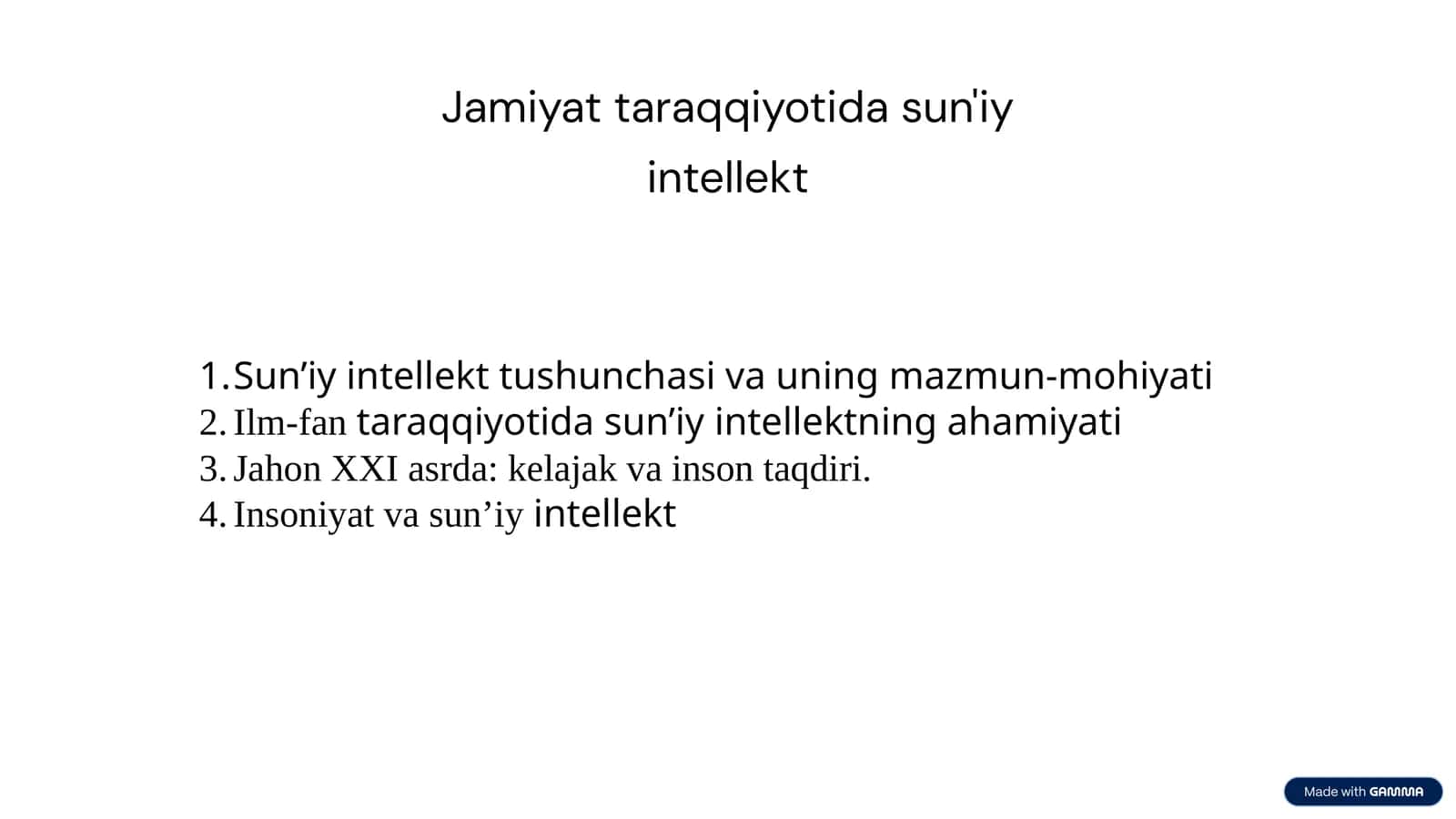 Sun'iy intellekt tushunchasi