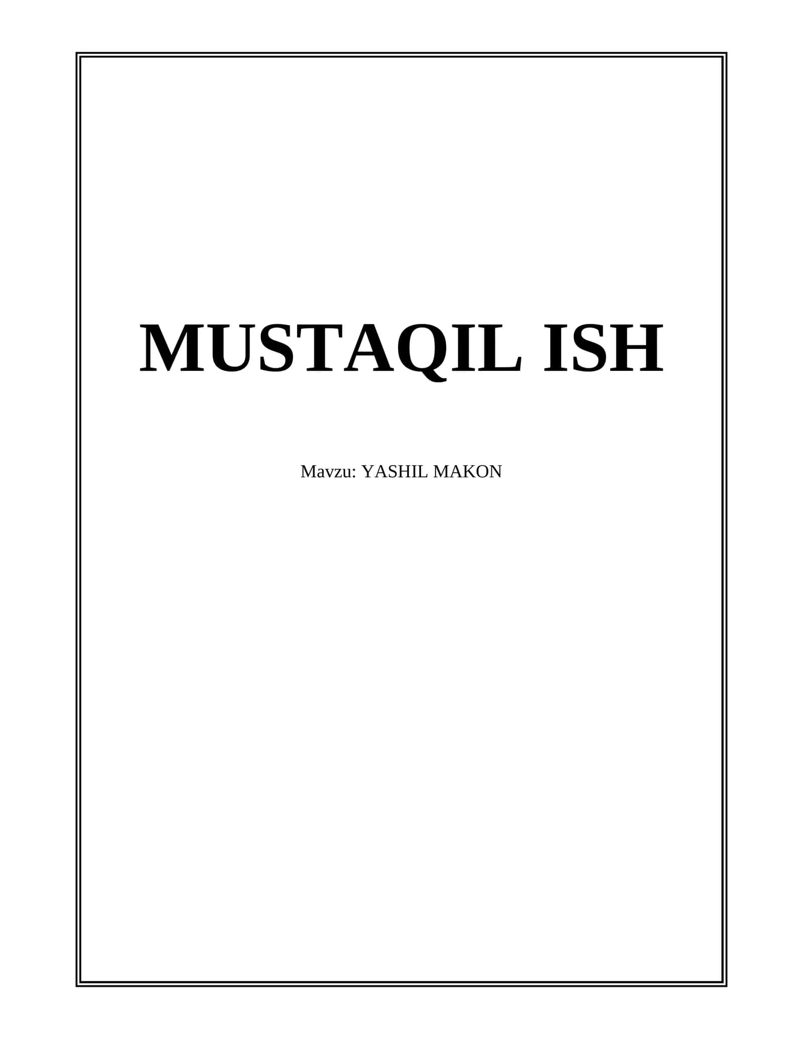 YASHIL MAKON