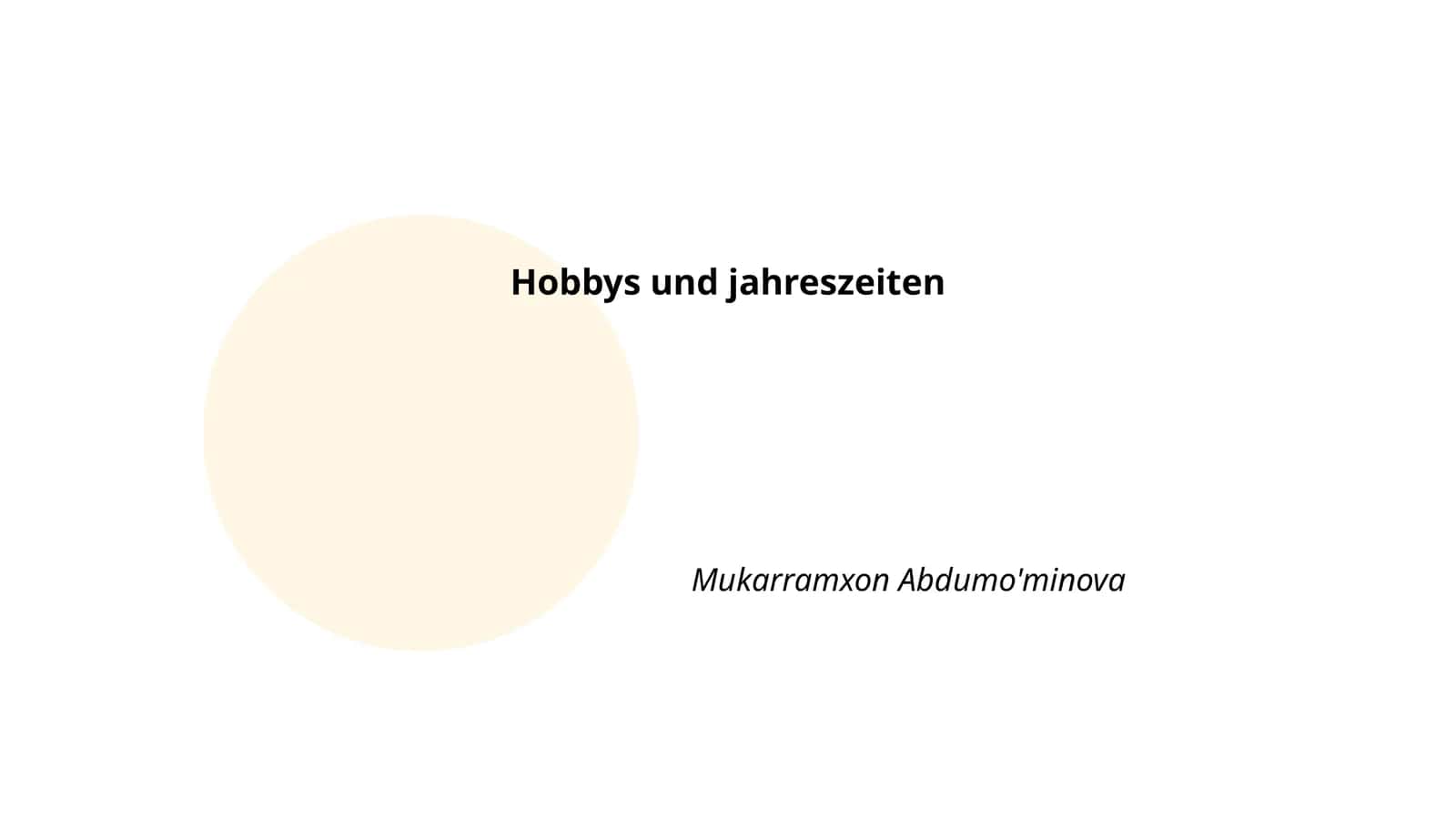 Hobbys und jahreszeiten