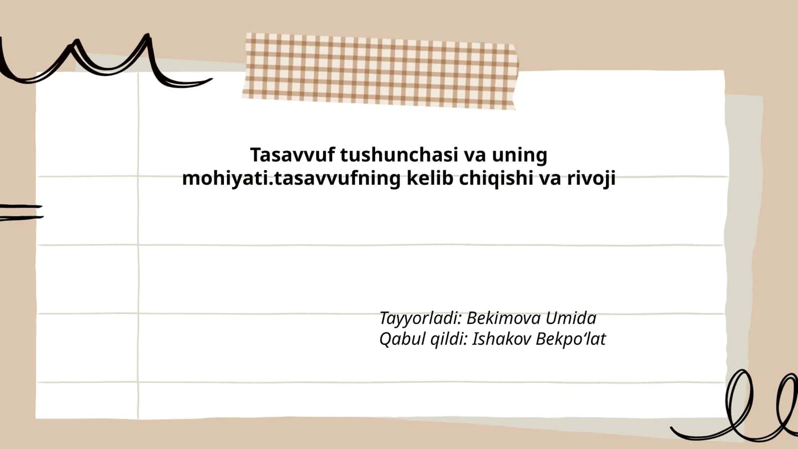 Tasavvuf tushunchasi va uning mohiyati