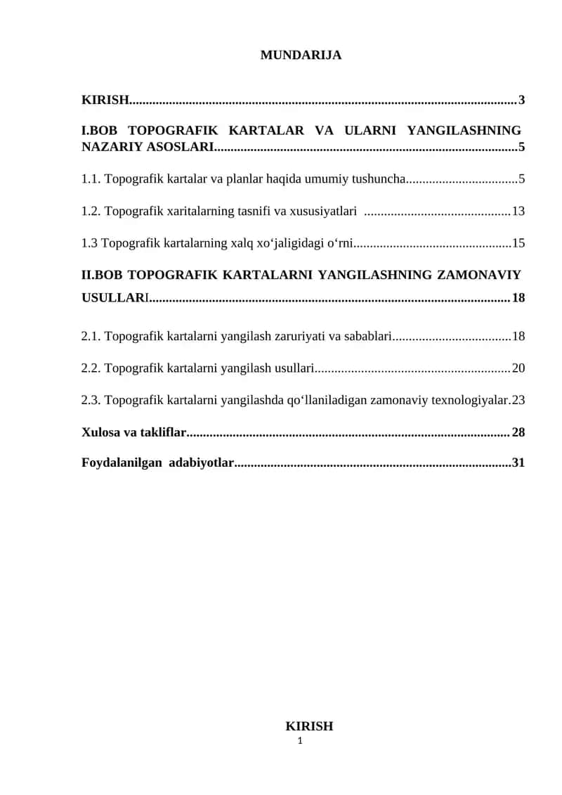 Topografik Kartalar va Ularni Yangilash