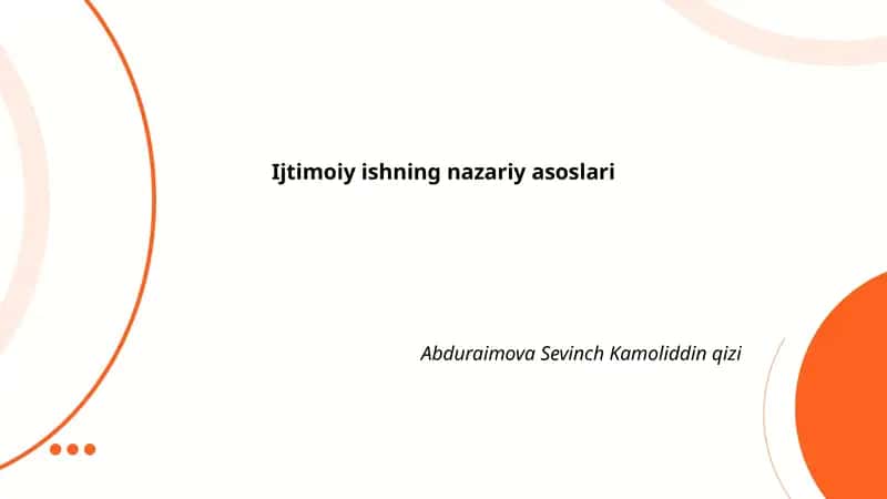 Ijtimoiy ishning nazariy asoslari