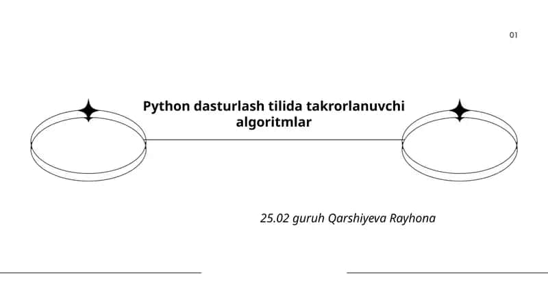 Python dasturlash tilida takrorlanuvchi algoritmlar