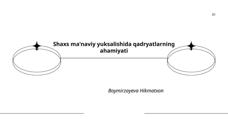 Shaxs ma'naviy yuksalishida qadryatlarning ahamiyati