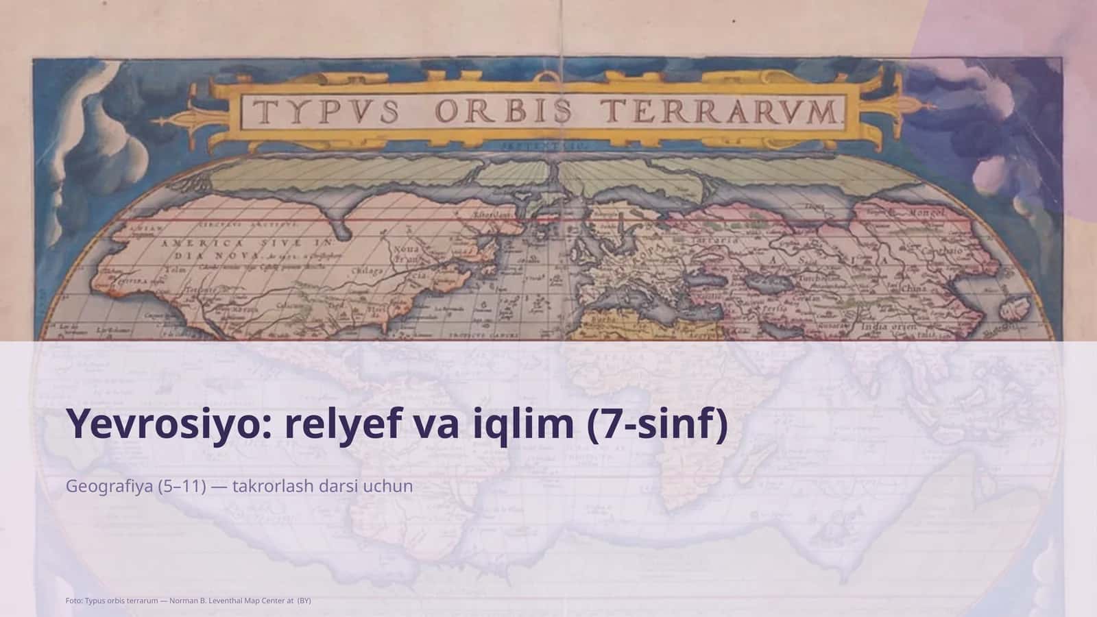Yevrosiyo: relyef va iqlim (7-sinf)